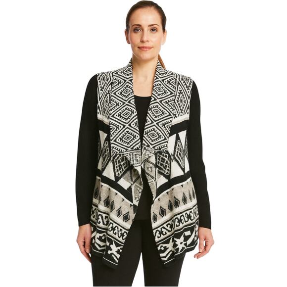 Lucky Brand Cardigan Women's Size Large Aztec Neutrals Lagenlook Versatile - Picture 1 of 8